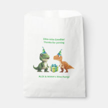 Twins Dinosaur Birthday Favor Bag Dino-mite Goodie