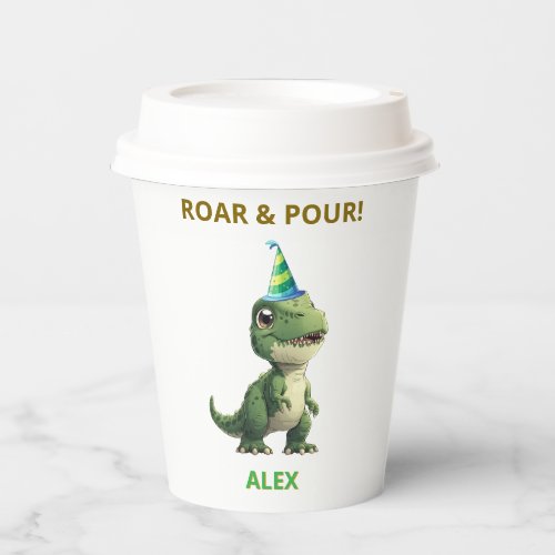 Twins Dinosaur Birthday Paper Cups | ROAR & Pour