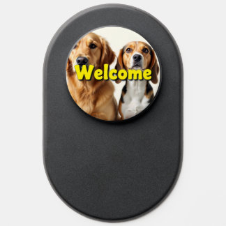 Twins DOG Say's WELCOME ON PopSocket