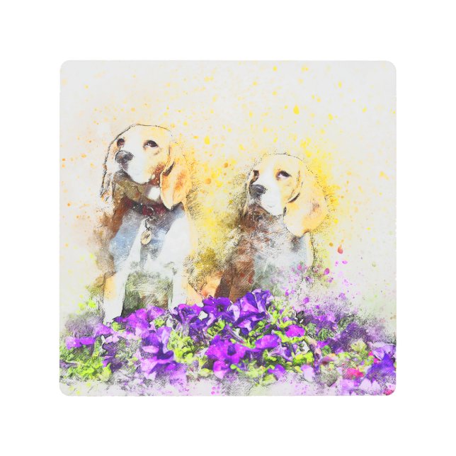Twins Dogs Metal Print (Front)