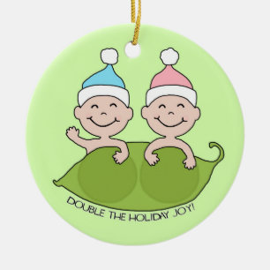 TWINS: Double the Holiday Joy! Ceramic Ornament