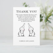 Twins Elephants Baby Shower Invitation (Standing Front)