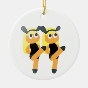 twins emoji ceramic ornament