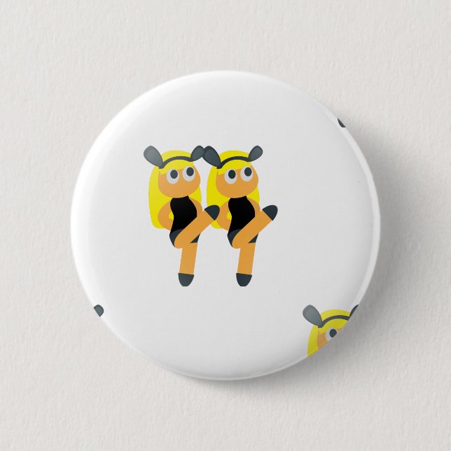 twins emoji pinback button (Front)
