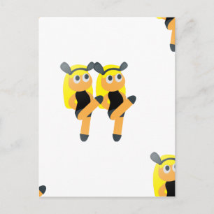 twins emoji postcard
