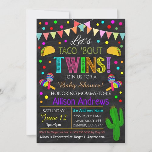 Twins Fiesta Baby Shower Invitation