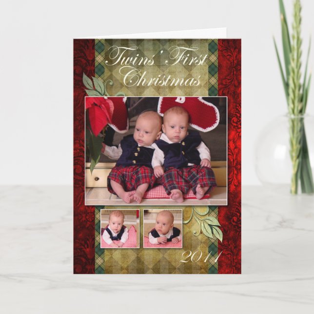 Twins First Christmas Card (Front)