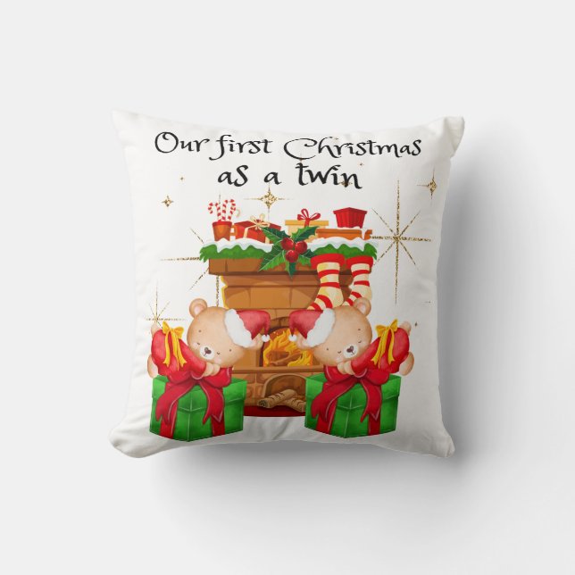 Twins first Christmas cushion (Front)