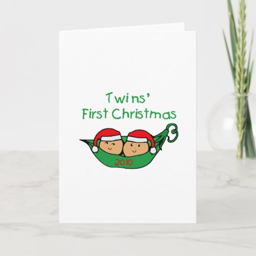 Twins First Christmas Holiday Card