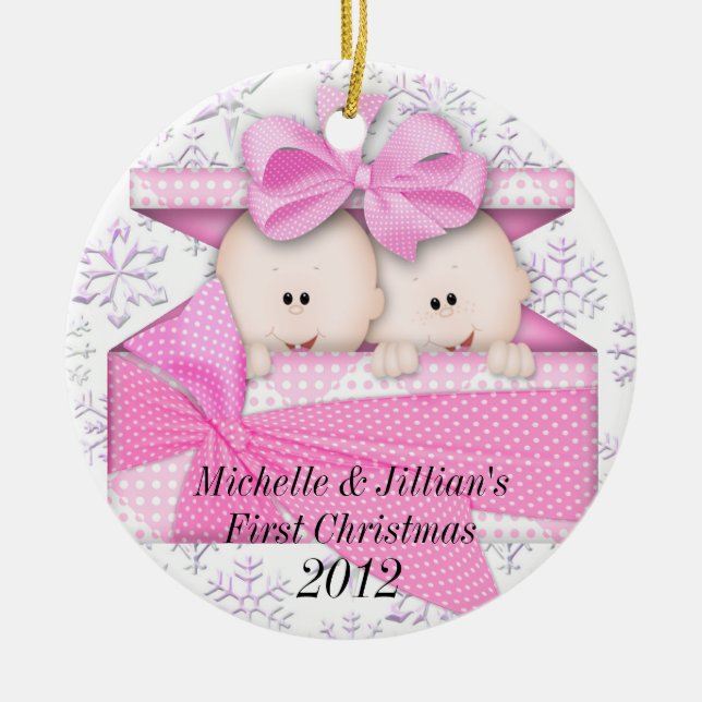 Twins First Christmas Ornament (Front)