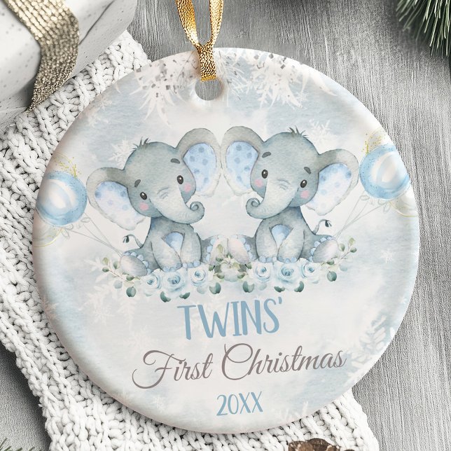 TWIN'S First Christmas Ornament Safari animals (TWINS' First Christmas Ornament )