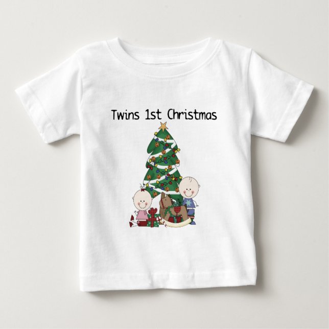 Twins First Christmas Tshirts and Gifts (Front)