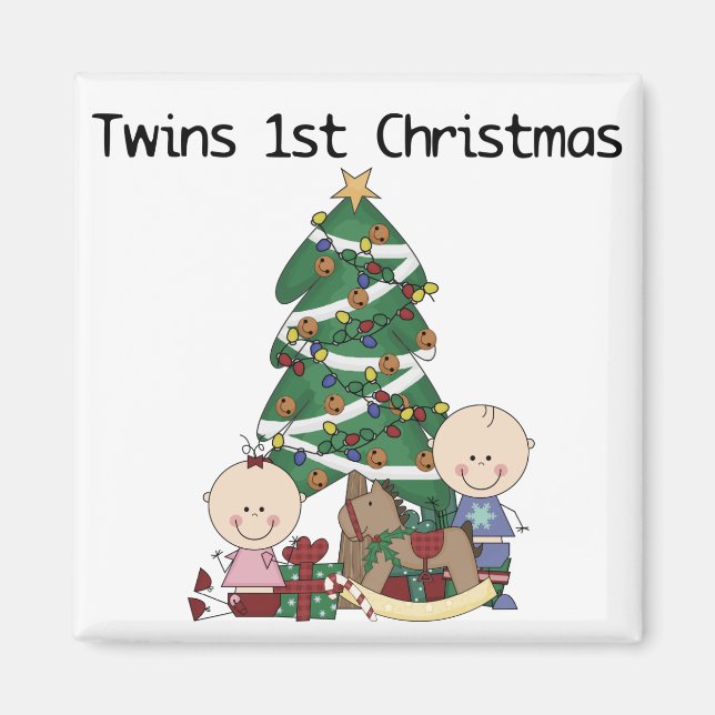 Twins First Christmas Tshirts and Gifts Magnet (Front)