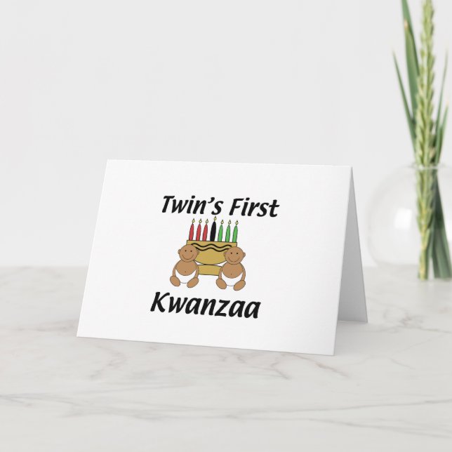 Twins First Kwanzaa Holiday Card (Front)