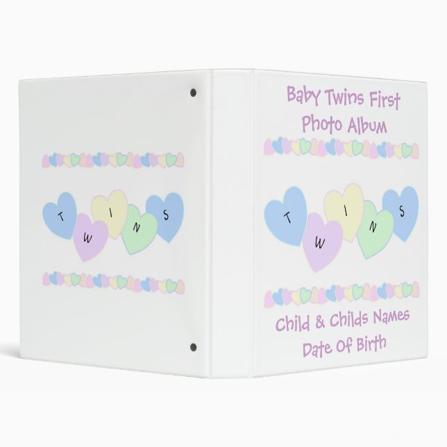 Twins First Photo Album 3 Ring Binder (Background)