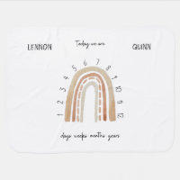 Twins Gender Neutral Watercolor Rainbow Milestone