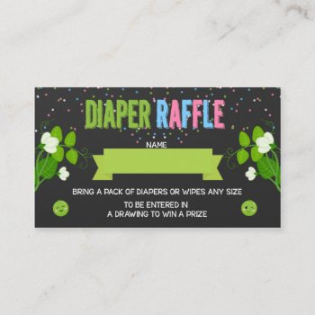 Twins Gender Reveal 2 Peas In A Pod Diaper Raffle Enclosure Card by TiffsSweetDesigns at Zazzle