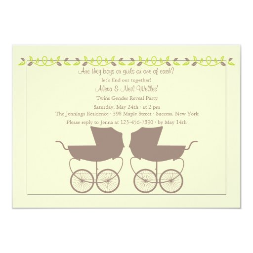 Invitations For Twins Gender Reveal Party 7