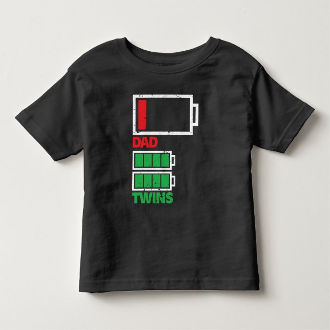 Twins Gift Idea Father Battery empty Toddler T-shirt (Front)
