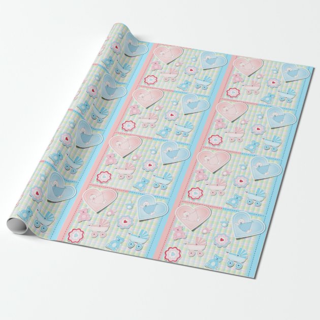 baby shower wrapping paper girl