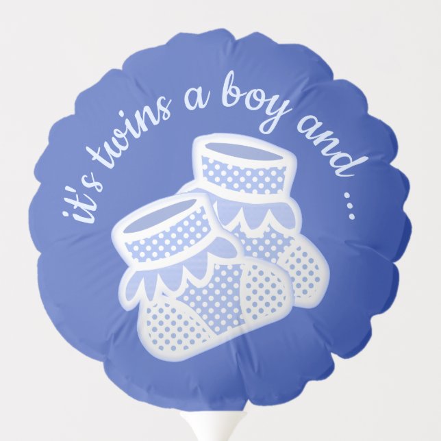twins girl & boy baby socks - balloon (Back)