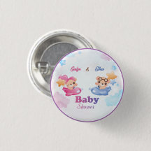 Twins Girl Boy Bear Airplane Baby Shower