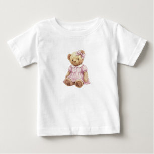 Twins Girl teddy bear birthday t shirt