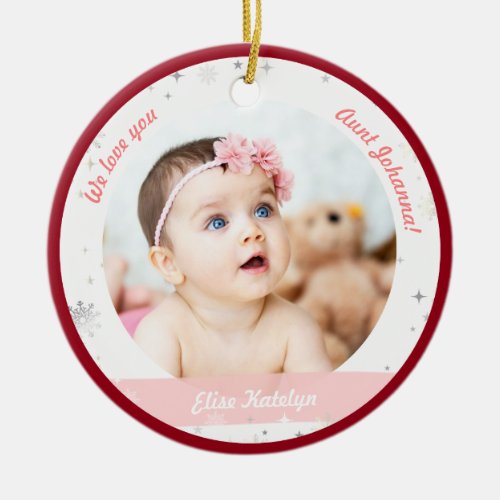 Twins Girls Photos Aunt Cute First Christmas Baby Ceramic Ornament