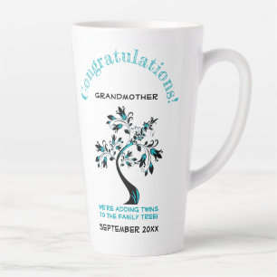 Twins Grandmother To Be Pink Blue Family Tree Latte Mug