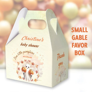 Twins Halloween Pumpkin Ghost Unisex Baby Shower Favor Boxes