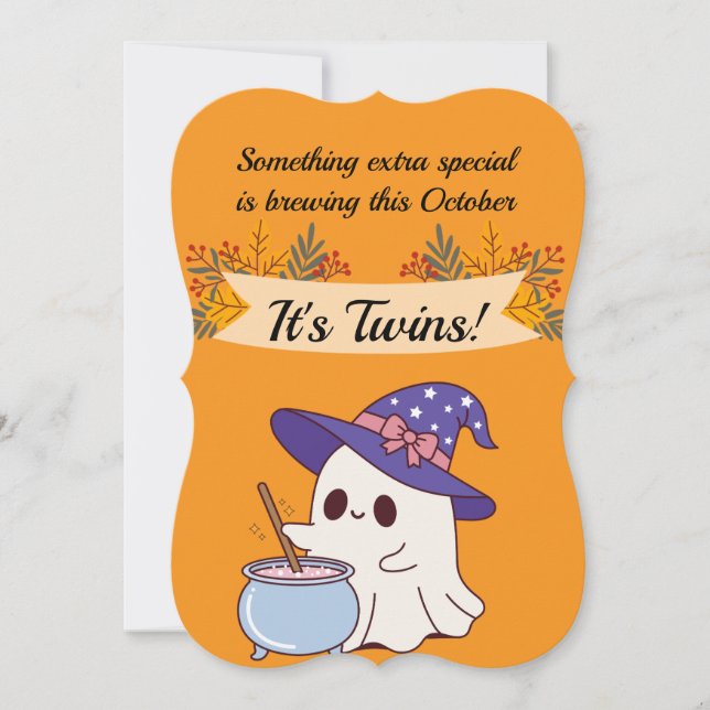 Twins Halloween Themed Pregnancy Announcement (Front)