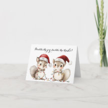 Twins Holiday Lights Baby Shower Thank You Card