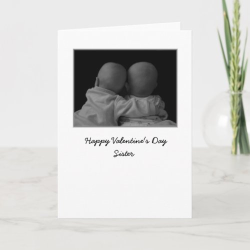 twins hugging photograph valentines day card
