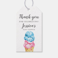 Twins Ice Cream Baby Shower Gift Tags