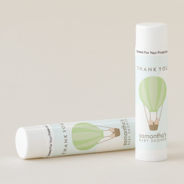 Twins in Balloon Baby Shower Lip Balm (Front)