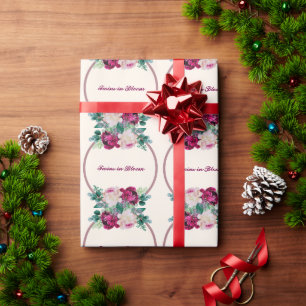 Twins in Bloom Baby Shower Wrapping Paper