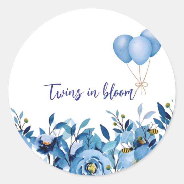 Twins in Bloom  Classic Round Sticker (Front)