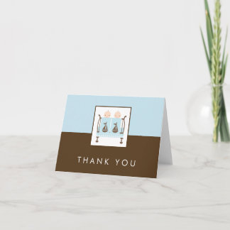 Twins in Crib Baby Shower Thank You Cards