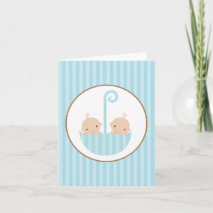 Twins in Umbrella Card