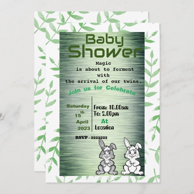 Twins Invitation (Front/Back)