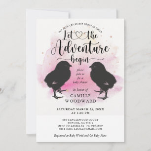 Twins Little Chicks Baby Shower Invitation