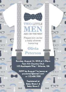 Mustache Baby Shower Invitations Zazzle Twins Little Man Baby Shower Invitation Blue Gray