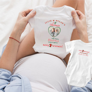 Twins Miracles Come In Pairs Baby 1st Christmas Bodysuit