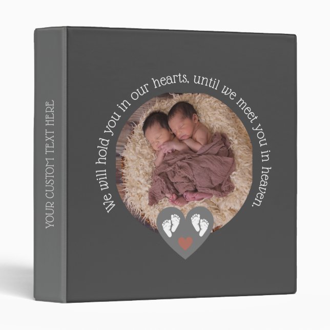 Twins Miscarriage Baby Loss Memorial Stillbirth 3 Ring Binder (Front/Spine)