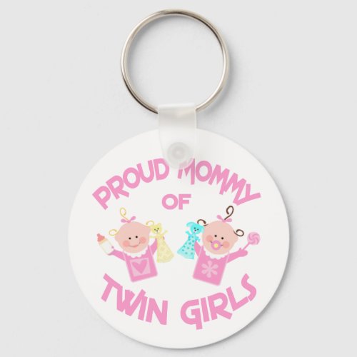 Twins Mom Mothers Day Twin Girls Key Chain