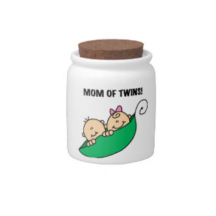 Twins Mom- Peas in a Pod Gifts Candy Jar