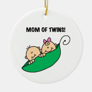 Twins Mom- Peas in a Pod Gifts Ceramic Ornament