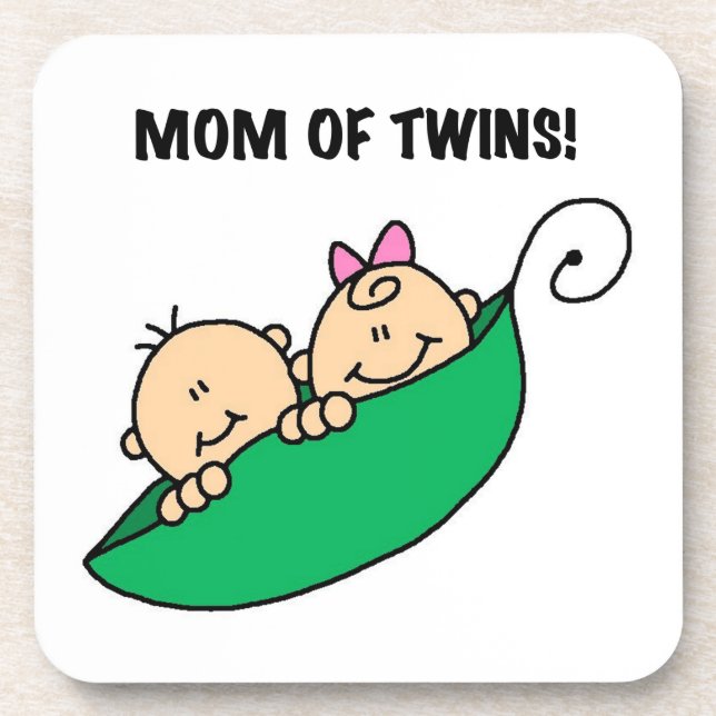 Twins Mom- Peas in a Pod Gifts Drink Coaster (Front)