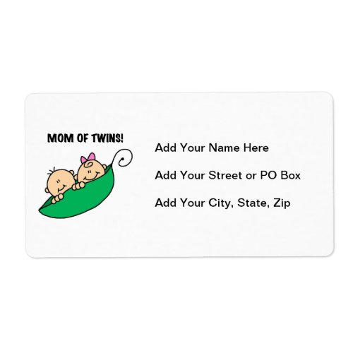 Twins Mom_ Peas in a Pod Gifts Label