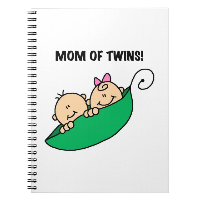 Twins Mom- Peas in a Pod Gifts Notebook (Front)